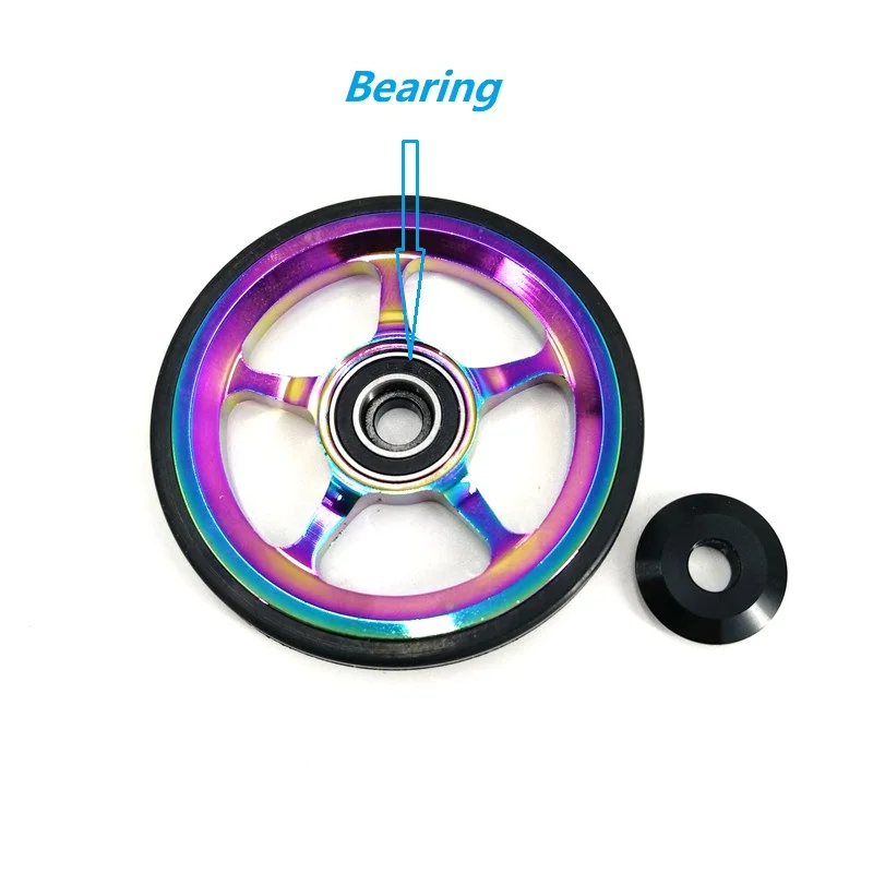 Litepro For Brompton Folding Bike Titanium-plating Colorful Easywheel Aluminum Alloy Bearing Easy Wheel Rear Rack Wheels