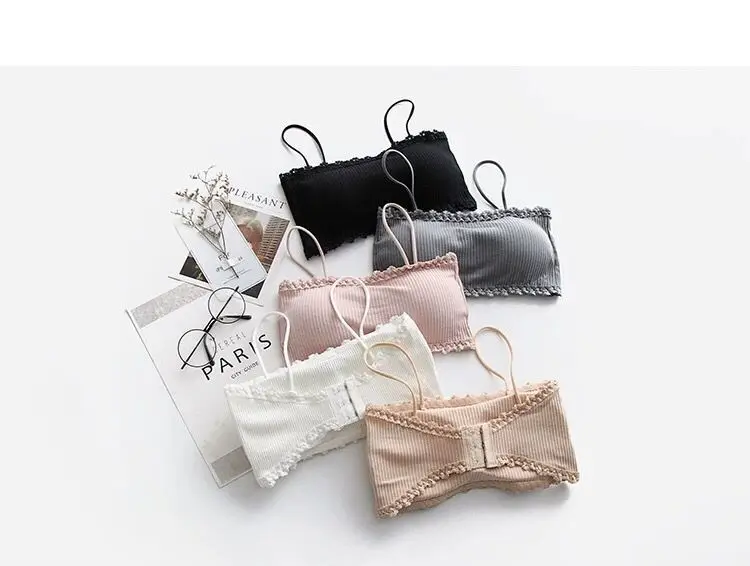 Damen Baumwoll-BH, weiblicher Tube-Top-BH, Damen-Hosenträger-Unterwäsche, schönes Tank-Top, nahtloser Komfort-BH, Sport-BH, Spitzen-Tops – Detail 7