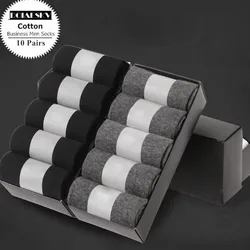 DOIAESKV 10Pairs/lot Men's Cotton Socks Black White Business Men Socks Soft Breathable Male Crew Socks for Four Season EU 39-44