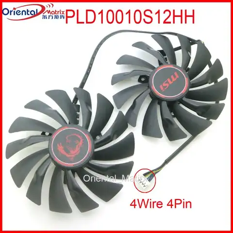 2pcs/lot PLD10010S12HH 95mm 12V 0.40A VGA Fan For MSI GTX 950 960 970 980 980Ti GAMING 2G 4G Graphics Card Cooler Cooling Fan