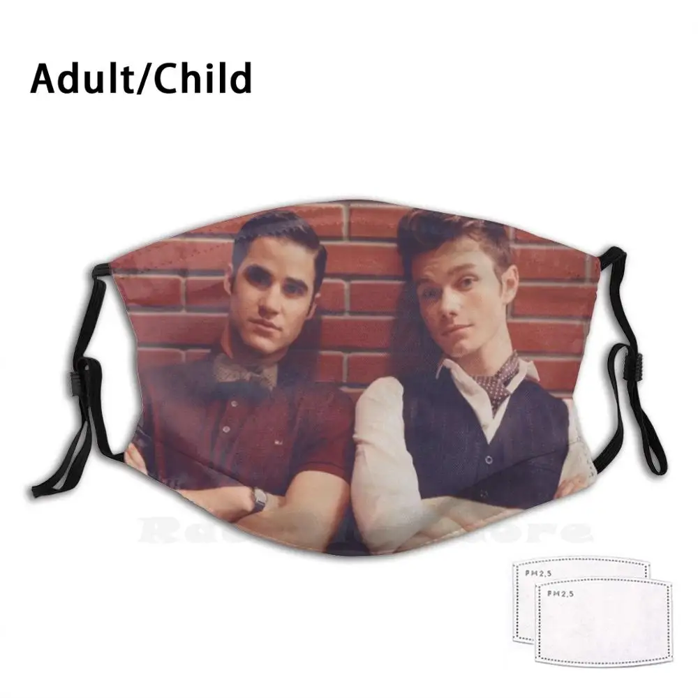 

Badass Klaine Adult Kids Anti Dust Filter Diy Mask Klaine Chris Colfer Darren Criss Kurt Hummel Blaine Anderson Glee