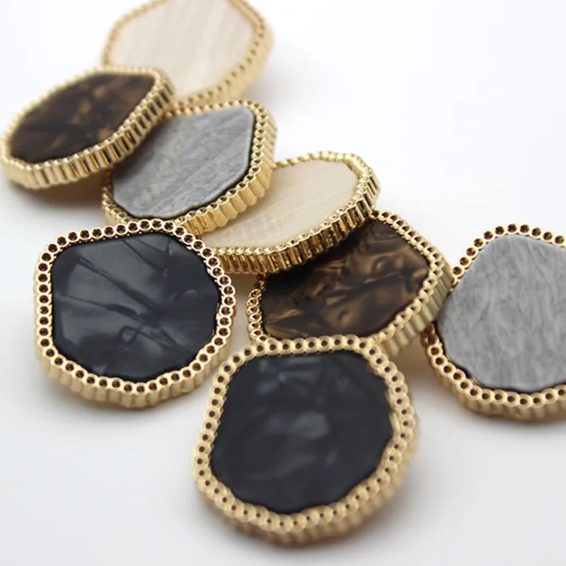 2 Pcs/lot Metal Button Curtain Decorative Button Handle Black Square Double-sided Ni Coat Clothing Accessories DIY YS201019-1