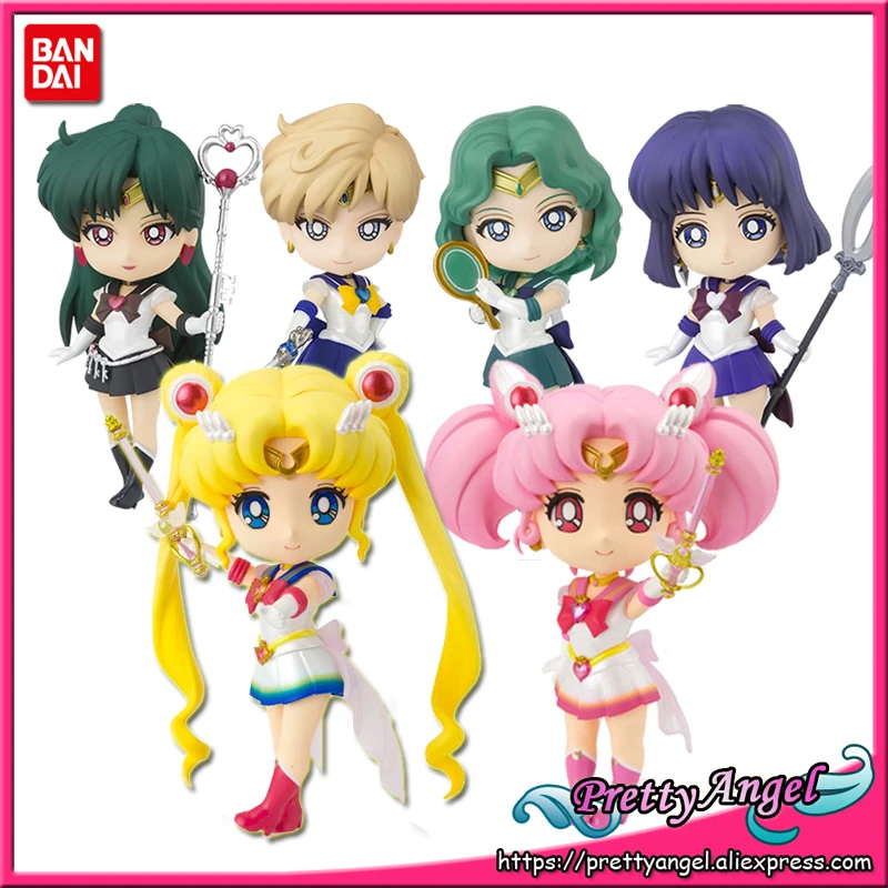 PrettyAngel- Genuine BANDAI SPIRITS Sailor Moon Figuarts mini Eternal edition Movie Neptune Uranus Pluto Saturn Action Figures