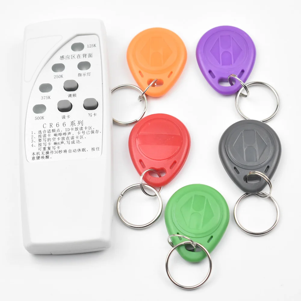 

RFID Handheld Duplicator 125KHz ID Door Access Control Card Copier Writer 5pcs EM4305 T5577 Writable Cards Keyfob Reader Writer