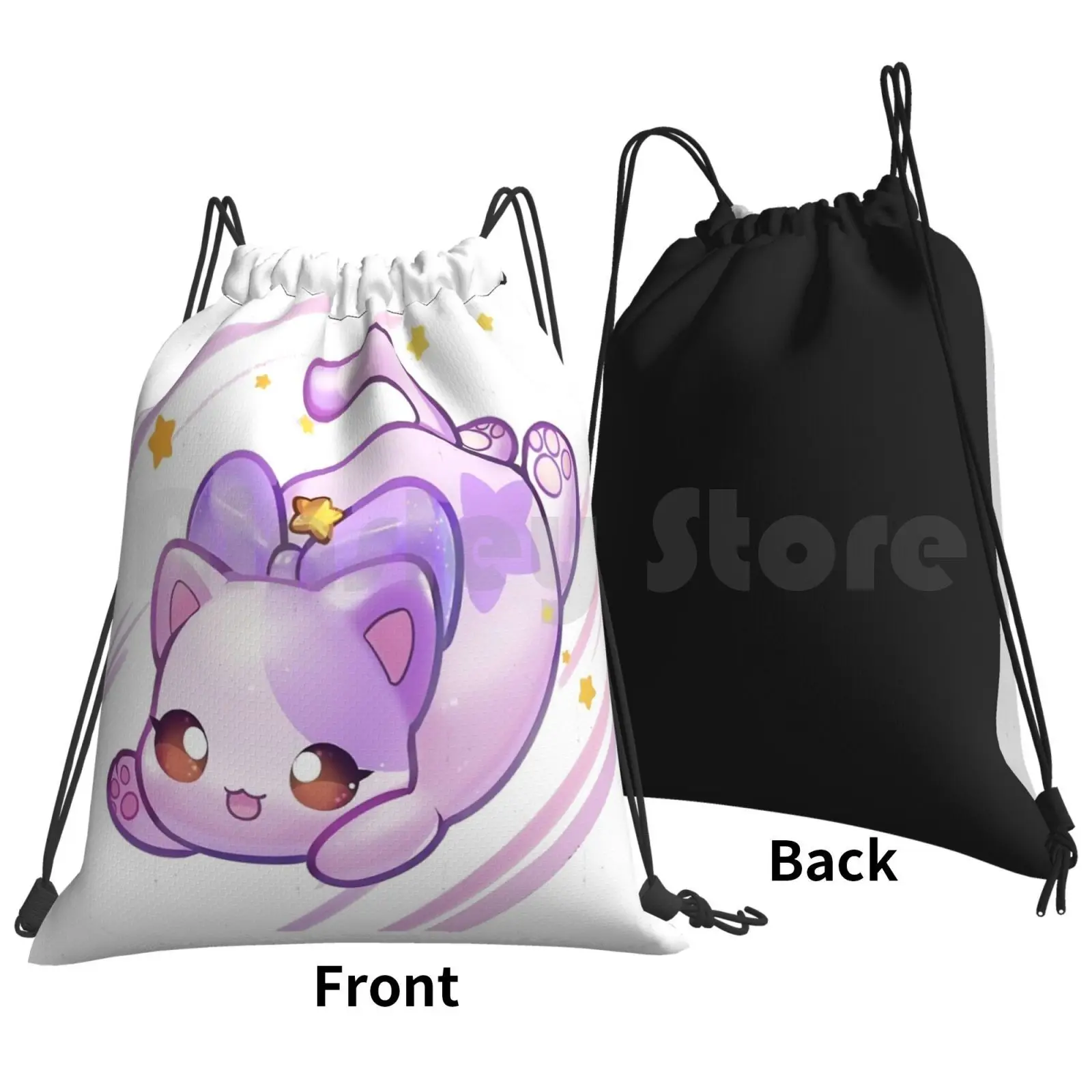 Aphmau Cat Backpack Drawstring Bags Gym Bag Waterproof Aphmau Cat Aphmau Aphmau Cat Eyes Sitting Aphmau Cat Aaron Lycan