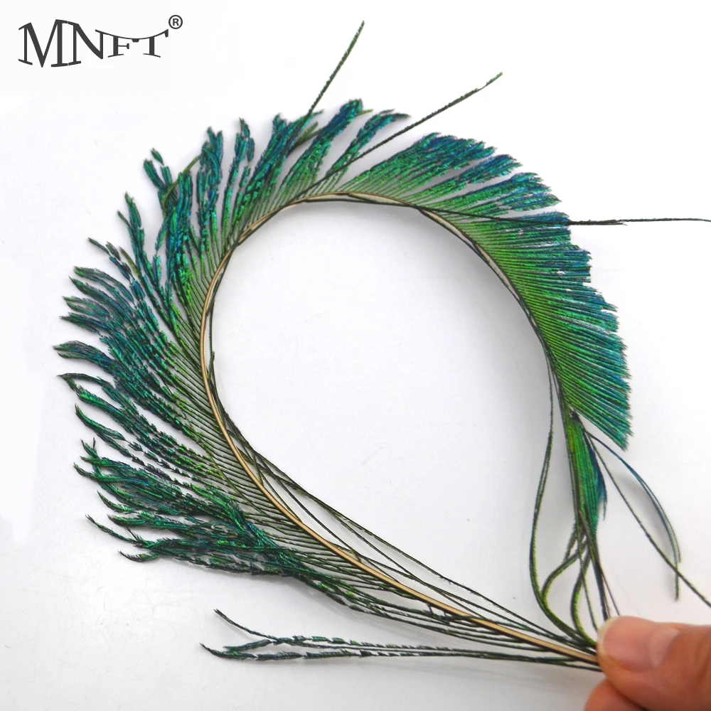 MNFT 50pcs High Quality Olive Green Peacock Feather Fly Tying Material Fly Fishing Lure Bait