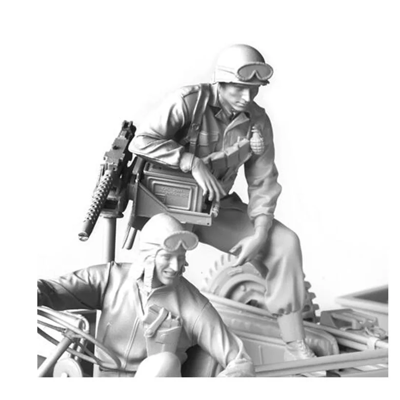 Resin Figure 1/16  modern crew include 2 man  (NO CAR ) Model Unassambled Unpainted  Figure Building Kit