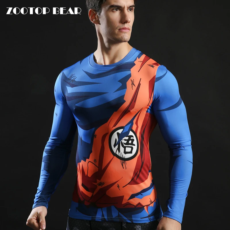 Goku 3D Printed T Shirt Men Compression shirt Comic Cosplay Clothing Sports Quicking Dry Fitness Long Sleeve Summer Tops Male