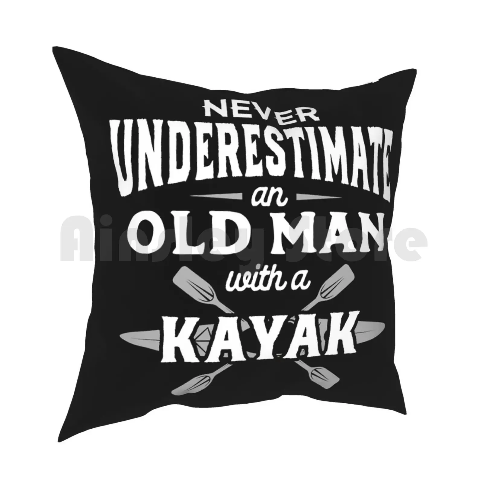 Never Underestimate An Old Man With A Kayak-White Gray Pillow Case Printed Home Soft DIY Pillow cover Soccer Mom Soccer