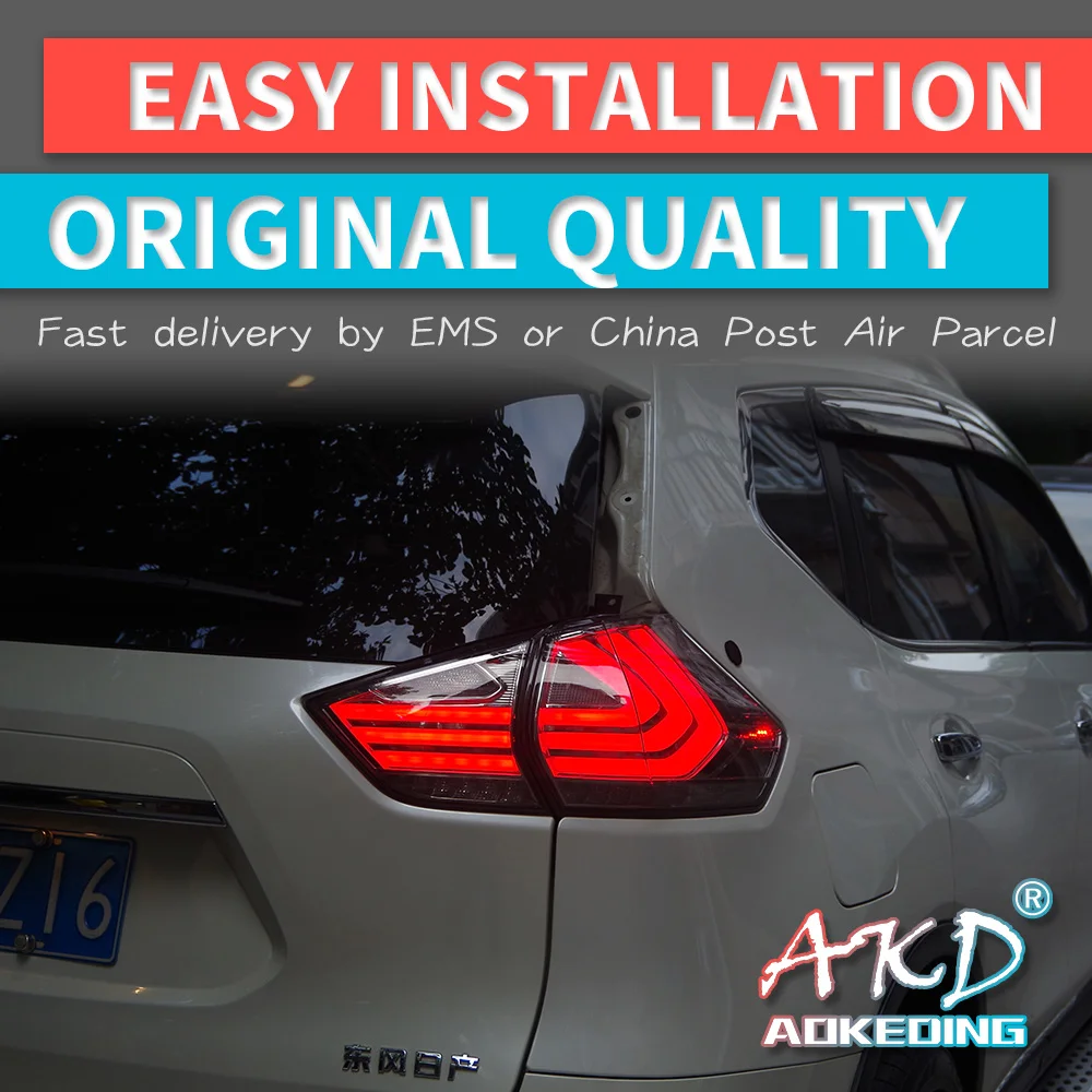 AKD tuning cars Tail lights For Nissan X-Trail XTrail X Trail 2014-2016 Taillights LED DRL Running lights Fog lights angel eyes