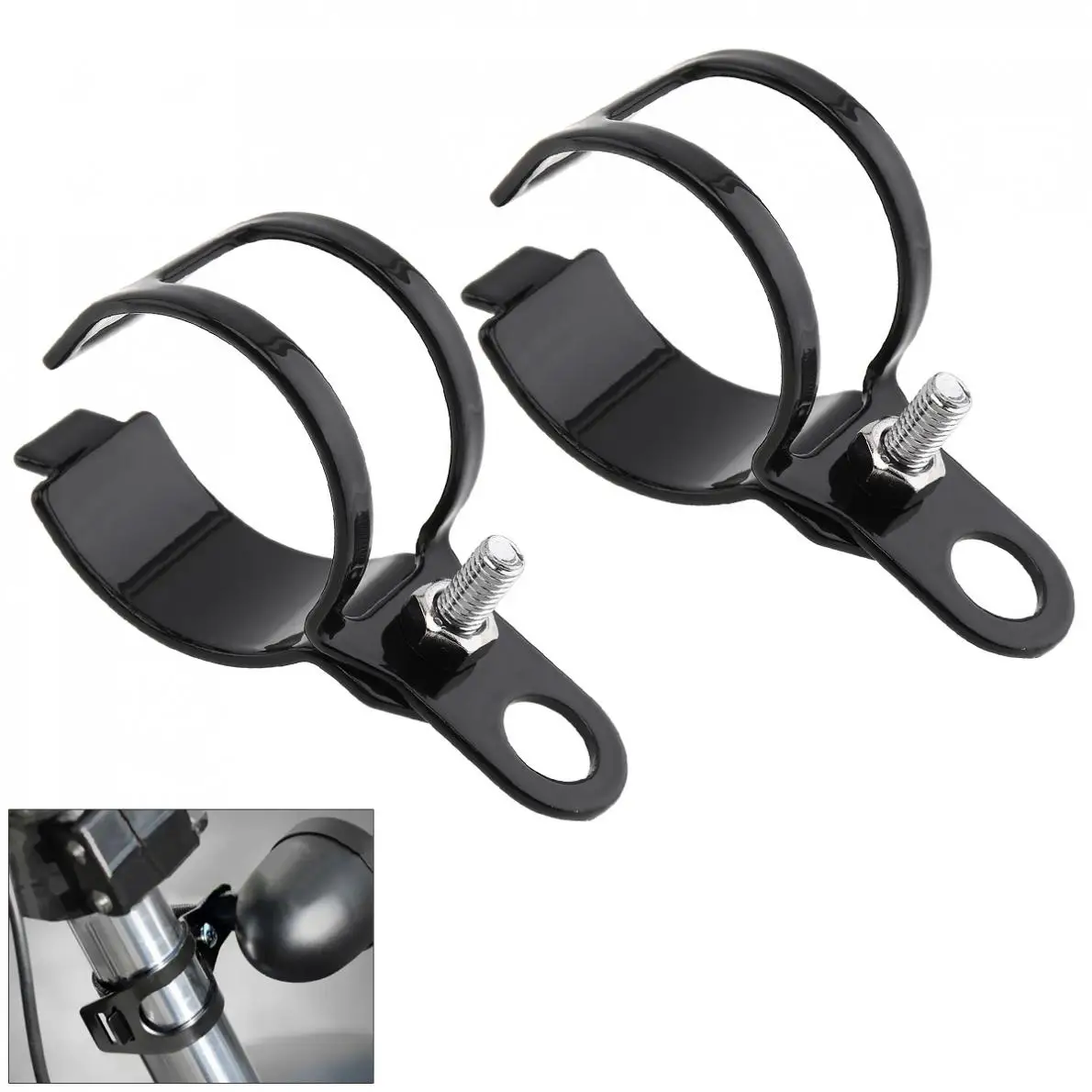 

2pcs 27-36 mm Motorcycle Mount Turn Signal Bracket Flasher Bracket Blinker Indicators Holder Fork Mount Clamp for ATV / Scoote