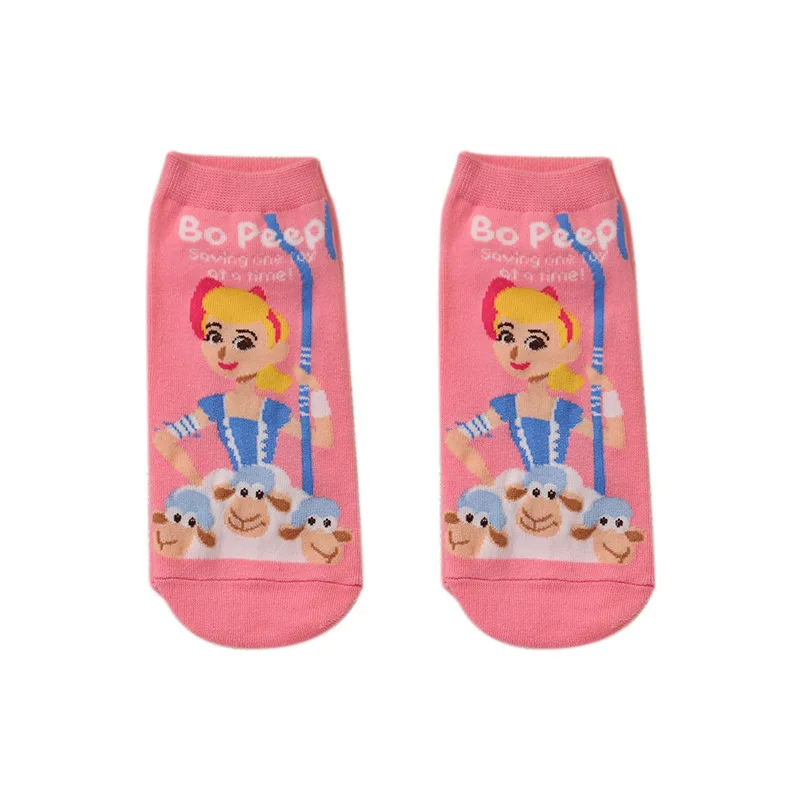 Disney Toy Story Woody Buzz Lightyear Anime Socks New Spring Autumn Cartoon Socks Cotton Girl  Adult Femme Tube Short Sock