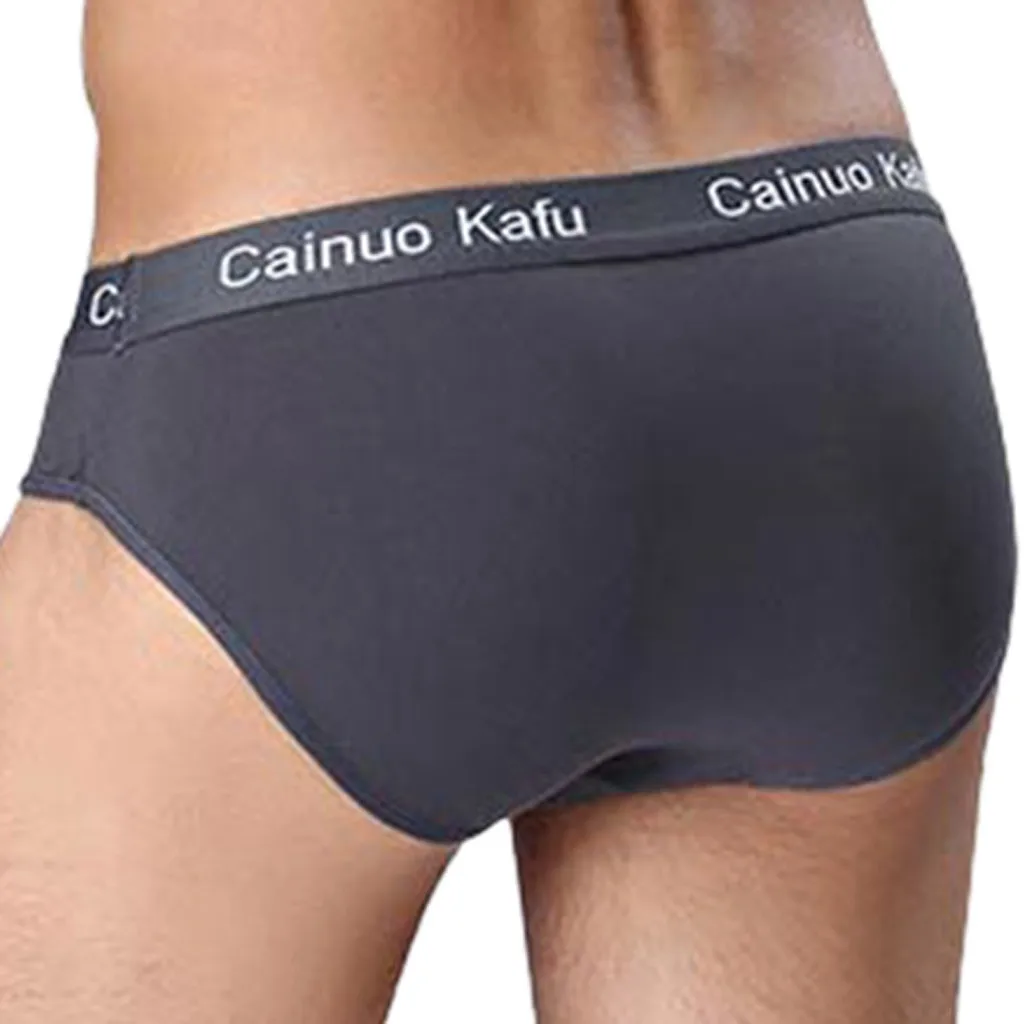 Men Cotton  Underwear Briefs Sexy Cueca Calzoncillos Hombre Slip Sleepwear Breathable Cotton Solid Color Male Panties Underpants