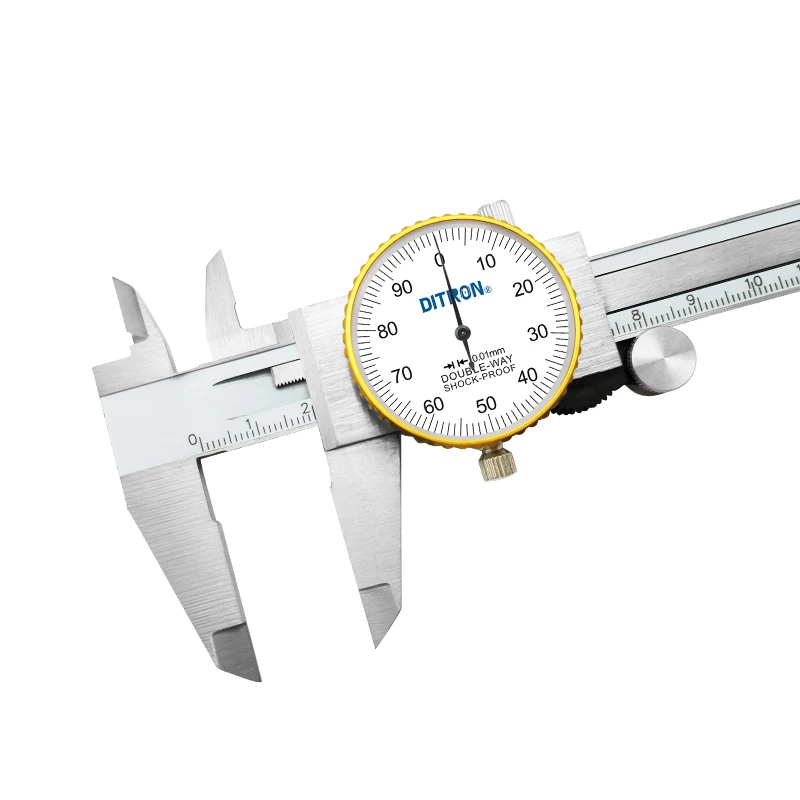 

Ditron Tools Stainless Steel 0.01mm/0.02mm Graduation Premium Dial Caliper 0-150mm Precision Double Shock Proof Solid Hardened
