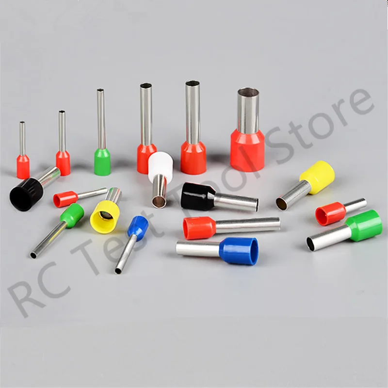 100pcs/Pack E0508 E7508 E1008 E1508 E2508 Insulated Ferrules Terminal Block Cord End Wire Connector Electrical Crimp Terminator