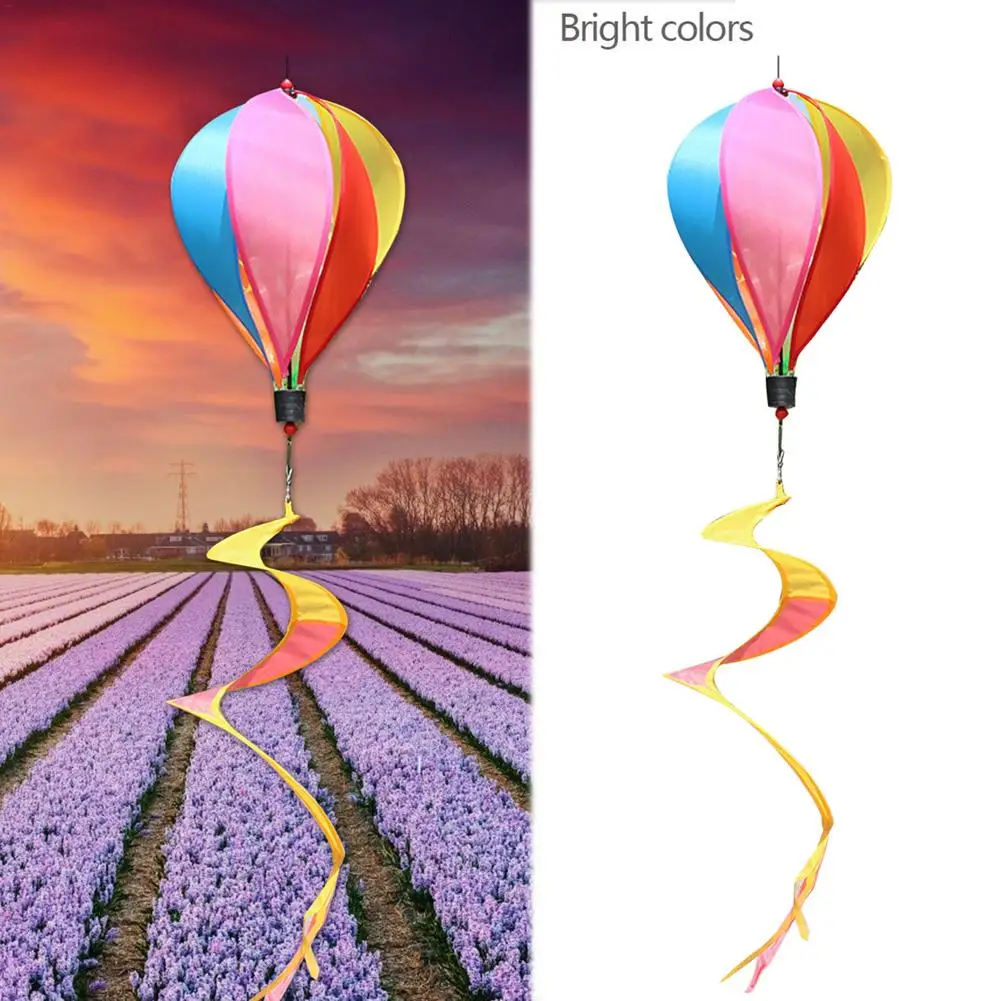 Wholesale Hot Air Balloon Outdoor Rainbow Wind Rotation Windmill Wedding Decoration Happy Birthday  for Home Decoration