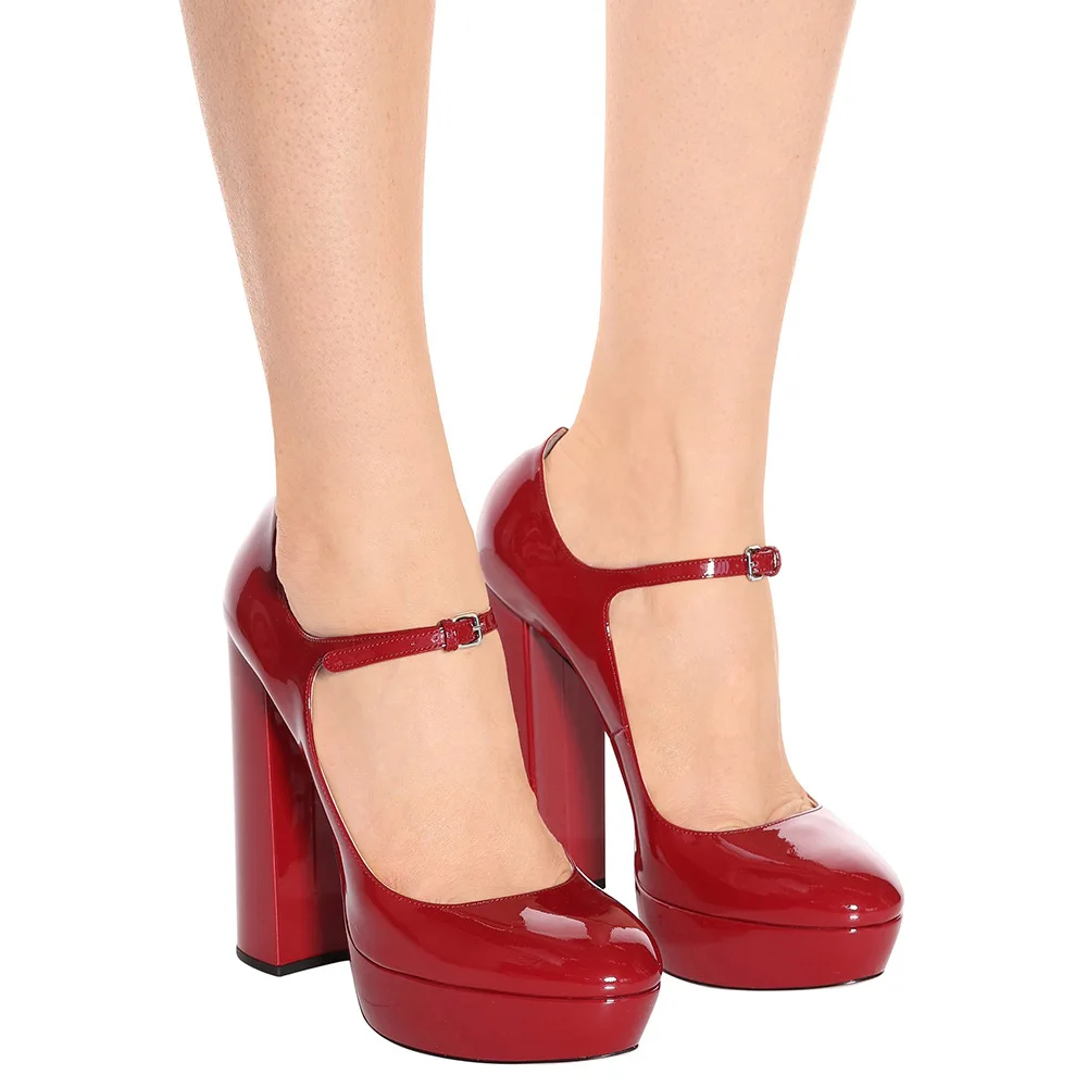 Purple Color Women Round Toe Platform Pumps Shoes Fashion Chunky High Heels Ladies Evening Dress Shoes Sexy Office Party Shoes