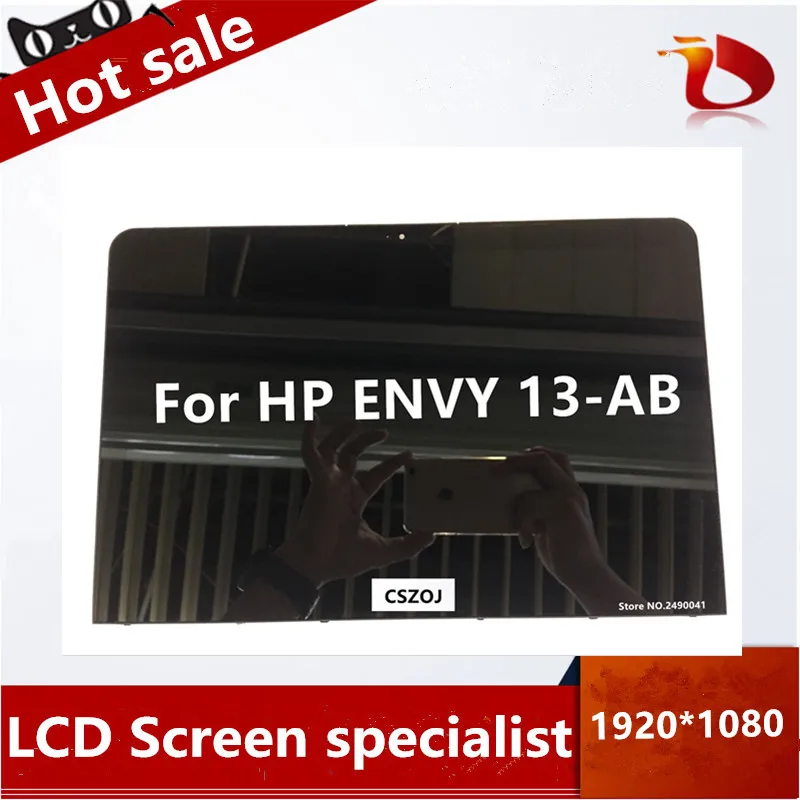 

Free Shipping 13.3 " LCD Screen Display Nontouch for HP ENVY 13-AB FHD 1920*1080 N133HCE GP1