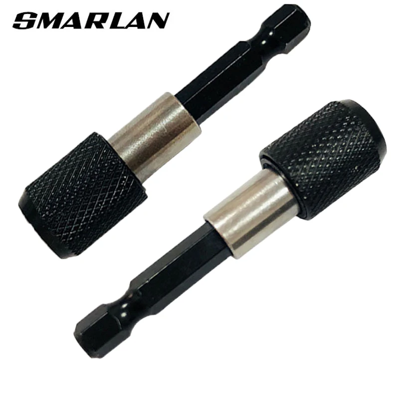 SMARLAN 1/4 Inch Hex Shank Quick Release Screwdriver Magnetic Bit Holder with Adjustable Collar Extension Bar 60mm 1pcs