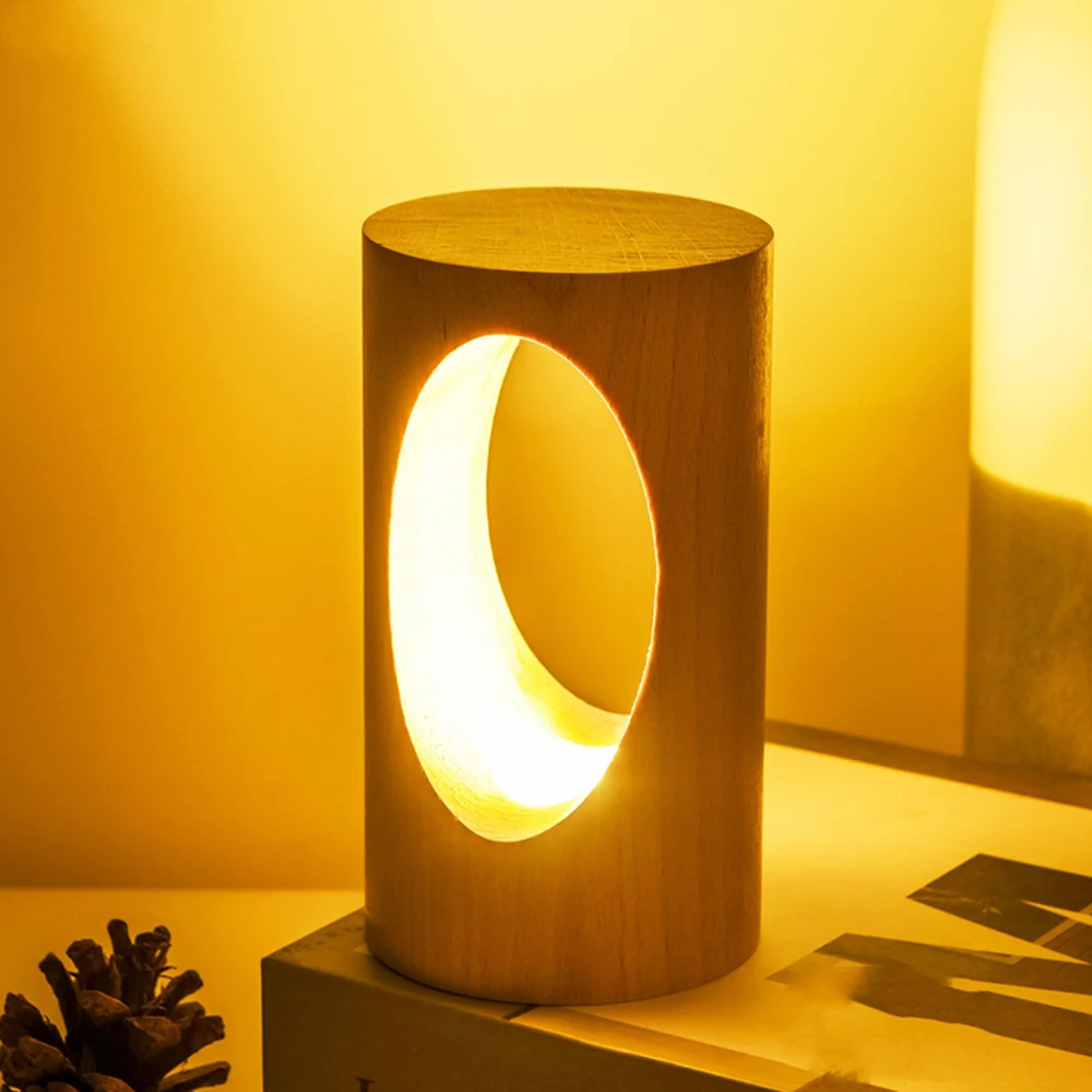 

Led Table Lamp Night Light Reading 3W 5V 3000K Warmlight Solid Wood Material Suitable For Bedroom