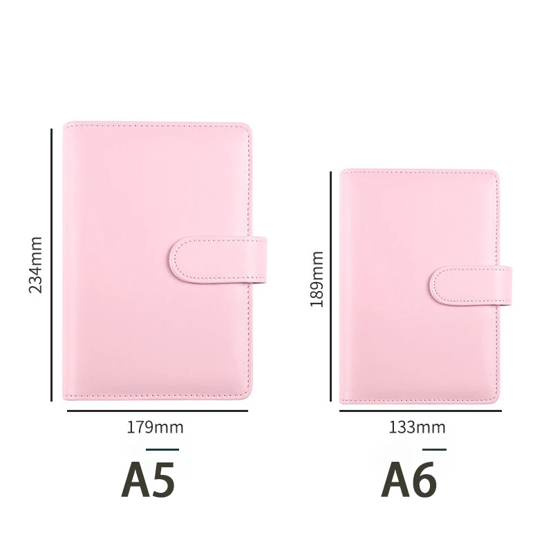 Macaron Color Binder Notebook Student Office Stationery PU Handbook Notepad Travel Book Learning Office Supplies