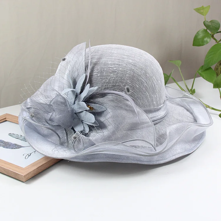 2021 Elegant Wedding Hats Spring Lady Luxury Fascinator Hat Women Cocktail Party Church Headpiece