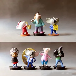 1pcs 5-8cm Cartoon animal SING Reese pig action figure Doll hard PVC collection toy