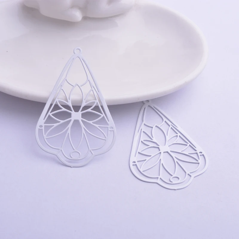 30 Stück AB6265 30*50mm Filigrane Blumenanhänger DIY Ohrring Anhänger Hängender Schmuck Dekoration – Detail 4