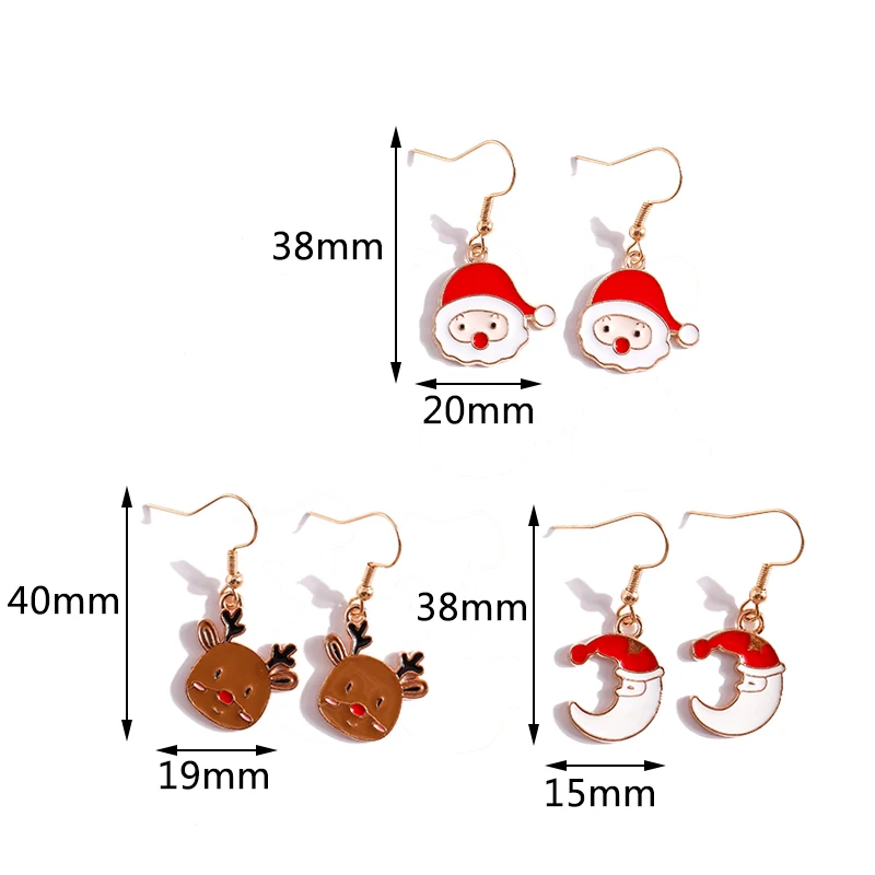 Leslie Mix Stile Winter Frohe Weihnachten Ohrringe Mode Schneeflocke Baum Santa Claus Deer Tropfen Ohrringe Neue Jahr Schmuck Geschenke – Detail 7