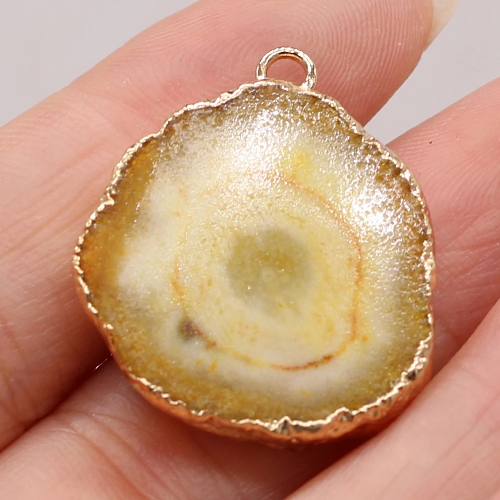 Natural Stone Druzy Pendants Irregular Gold plated Slice Druzy for Jewelry Making Diy Women Necklace Earrings Accessories