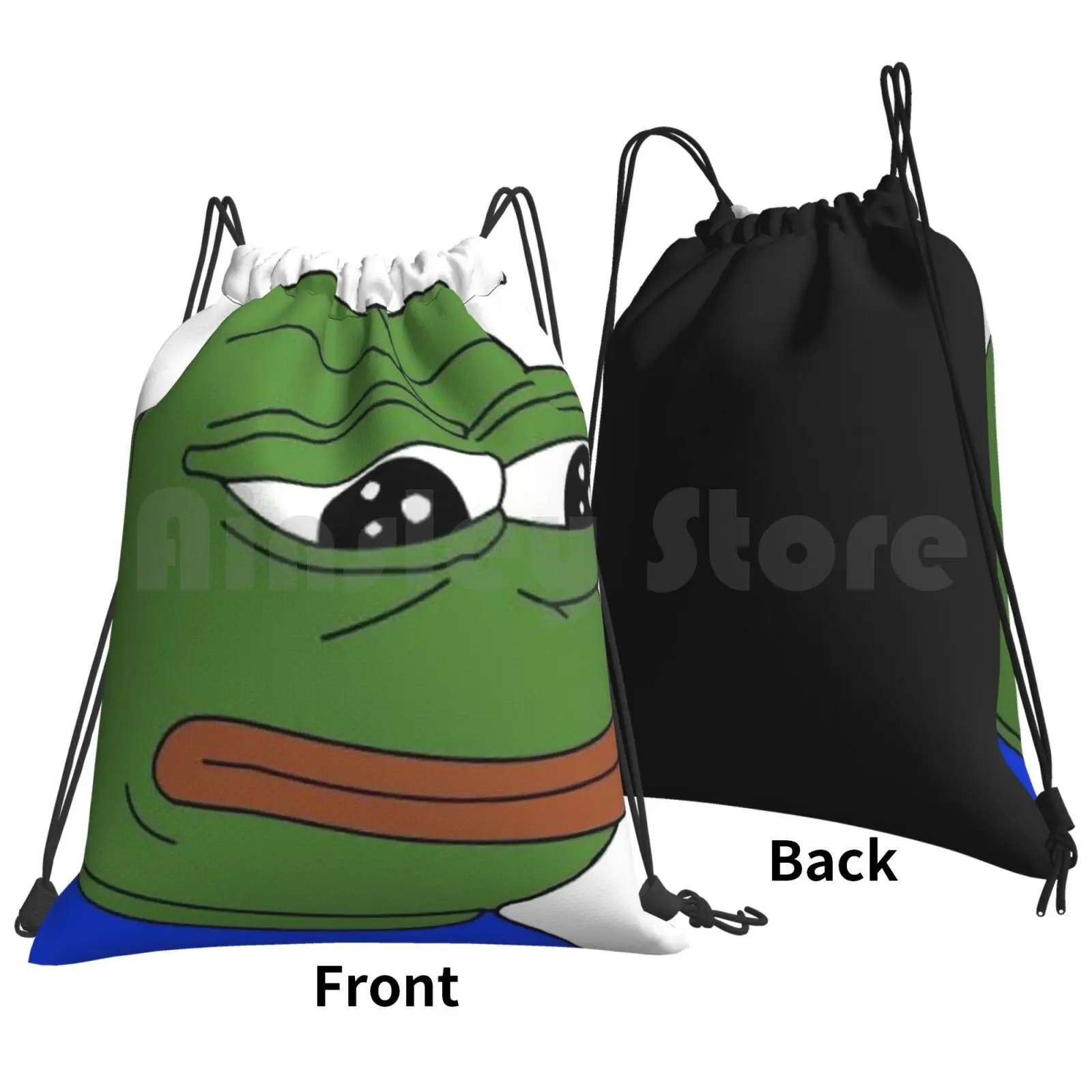 The Frog-The Original Meme Backpack Drawstring Bag Riding Climbing Gym Bag P Pe Meme Dank Dank Meme Meme Dank Sad 420 Rip