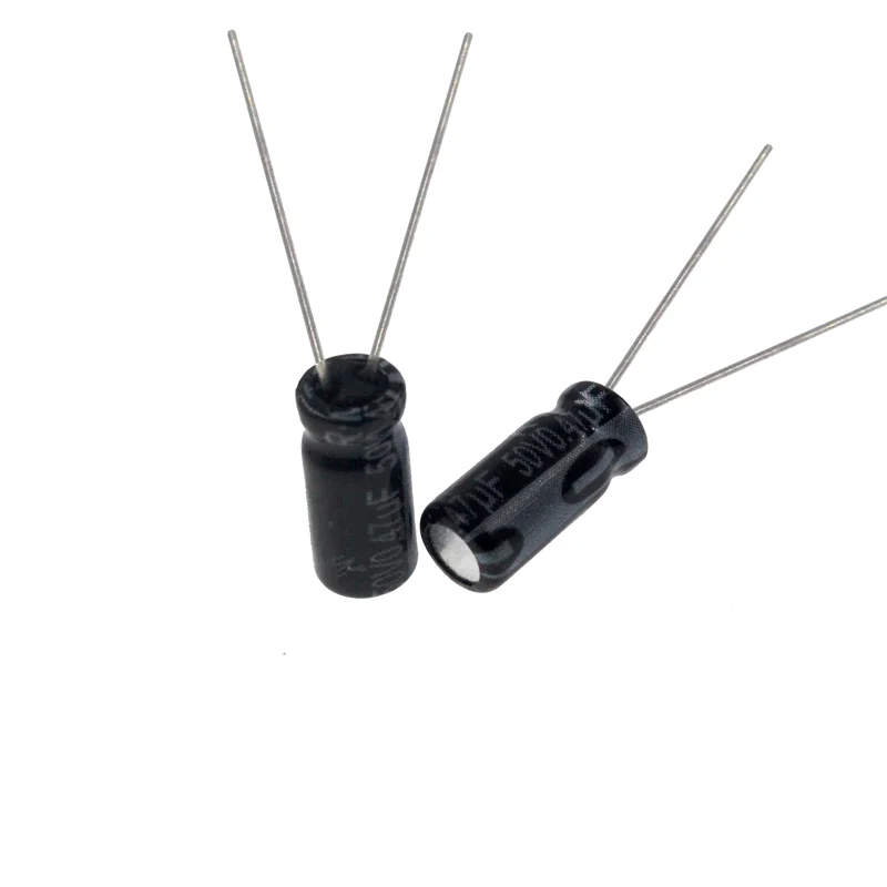 50pcs 0.47uF 50V 0.47MFD 50Volt 4*7mm 470nF Aluminum Electrolytic Capacitor Radial 0.47mf50v 0.47uf50v 50v0.47mf 50v0.47uf