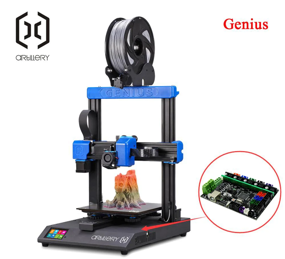 Motherboard 8-bit digunakan untuk printer 3D, artileri Sidewinder X1, dan Genius mendukung merek printer lainnya