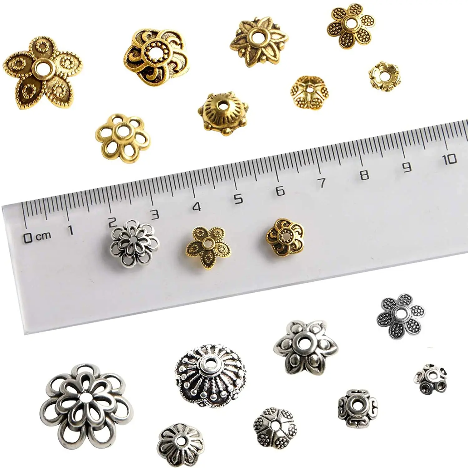 Antique Gold Tibetan Silver Color Beads Caps End Caps Flower Beads Needlework for Jewelry Making Findings DIY Accessories