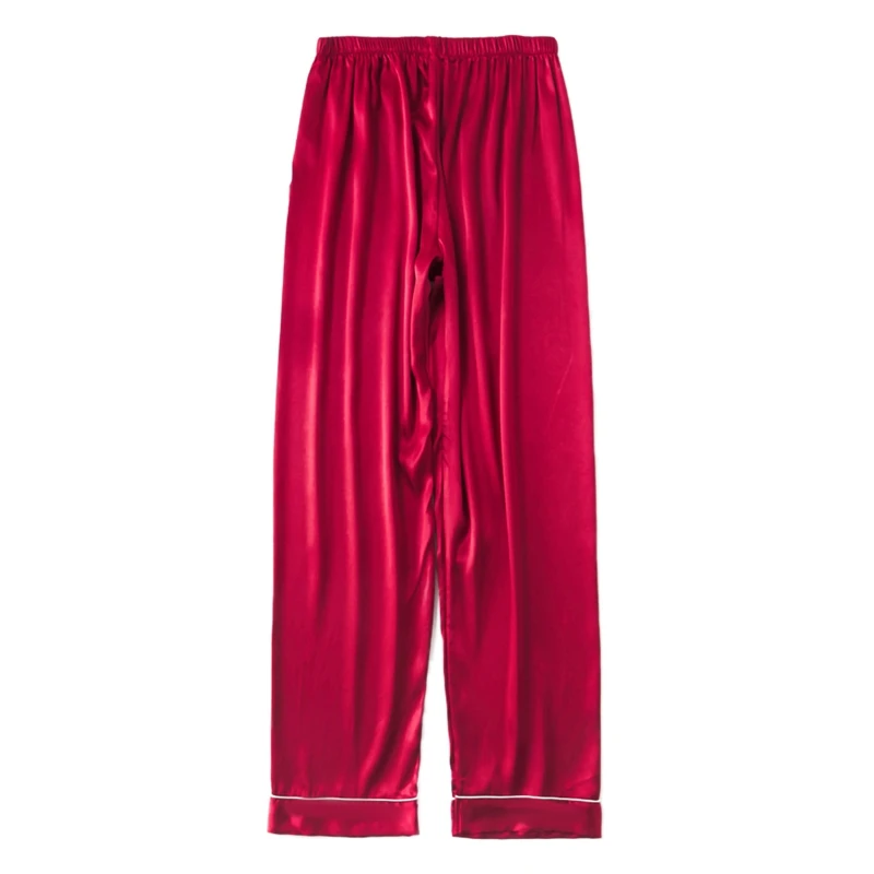 Mens Silk Satin Pajamas Pyjamas Pants Lounge Pants Sleep Bottoms Size L-3XL Plus 3 Colors