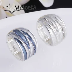 MeiceM 2021 New Design Ring for Women New Designers Geometric Vintage Style Enamel Adjustable Rings Women's Jewelry Accessories