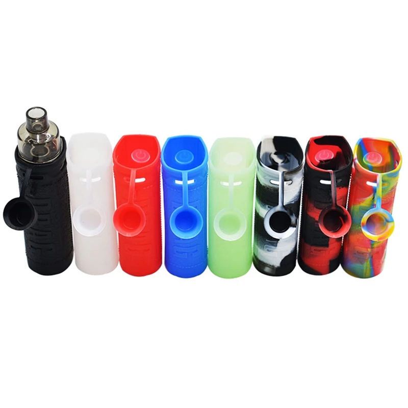 Silicone Protective Sleeve With Lanyard For Voopoo Drag X Leather Texture Silicone Protective Cover For Rubyvape 1PC