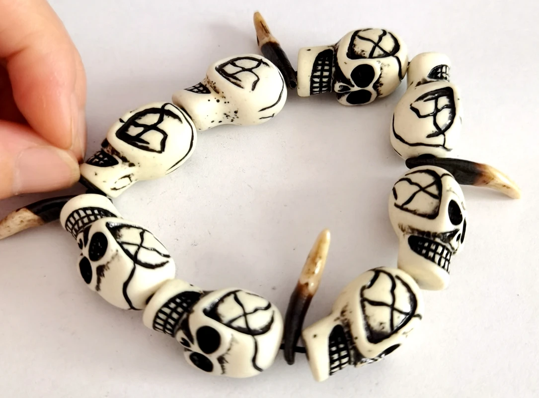 Gothic Skull Tooth Bracelet Men Punk Biker Jewellery Hip Hop