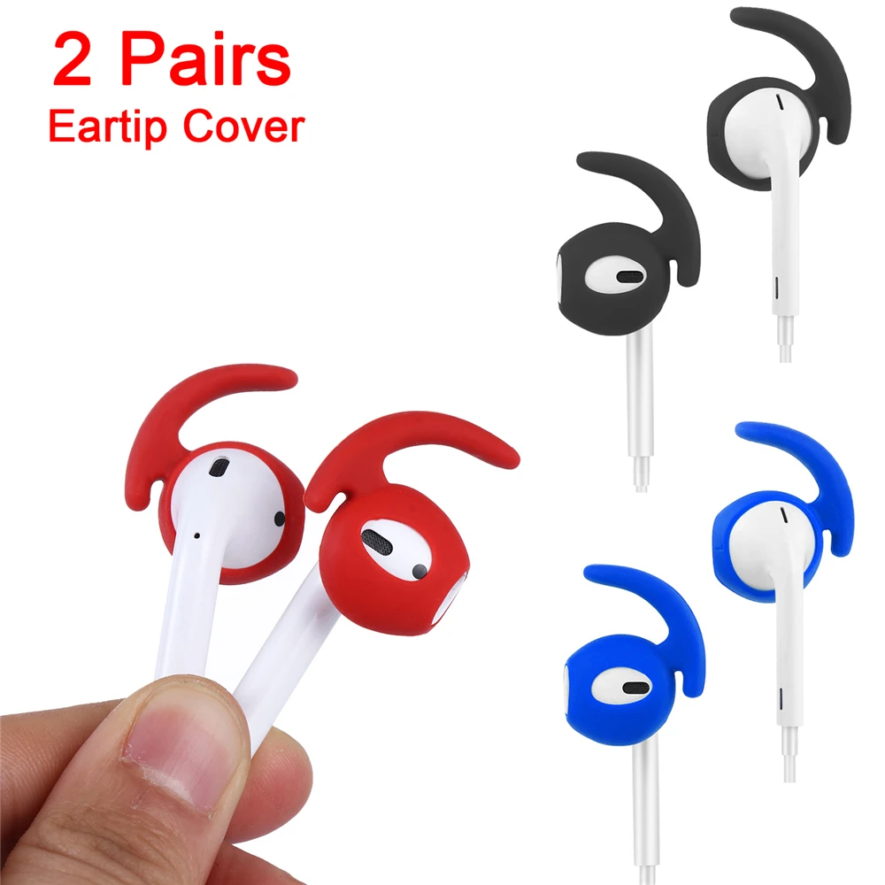 2 pairs Silicone Case Cover For AirPods iPhone Earpods Soft Earphone Tips Anti Slip Earbud For AirPods