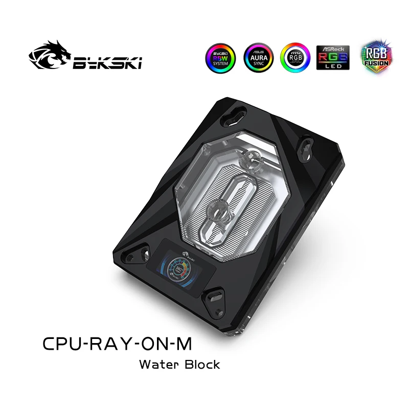 Bykski CPU-RAY-ON-M CPU cooler PC water cooling processor water block for AMD Ryzen3/5/7/ThreadRipper LCD display screen