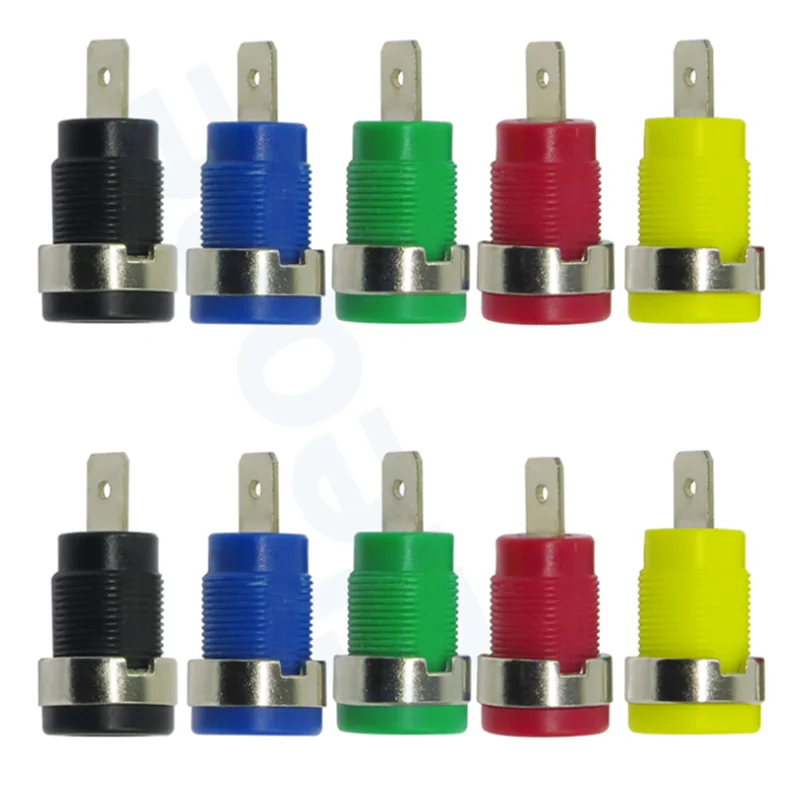 5/10/20 piece  4 mm banana plug female jack panel mount socket plug wire connector 5 colors