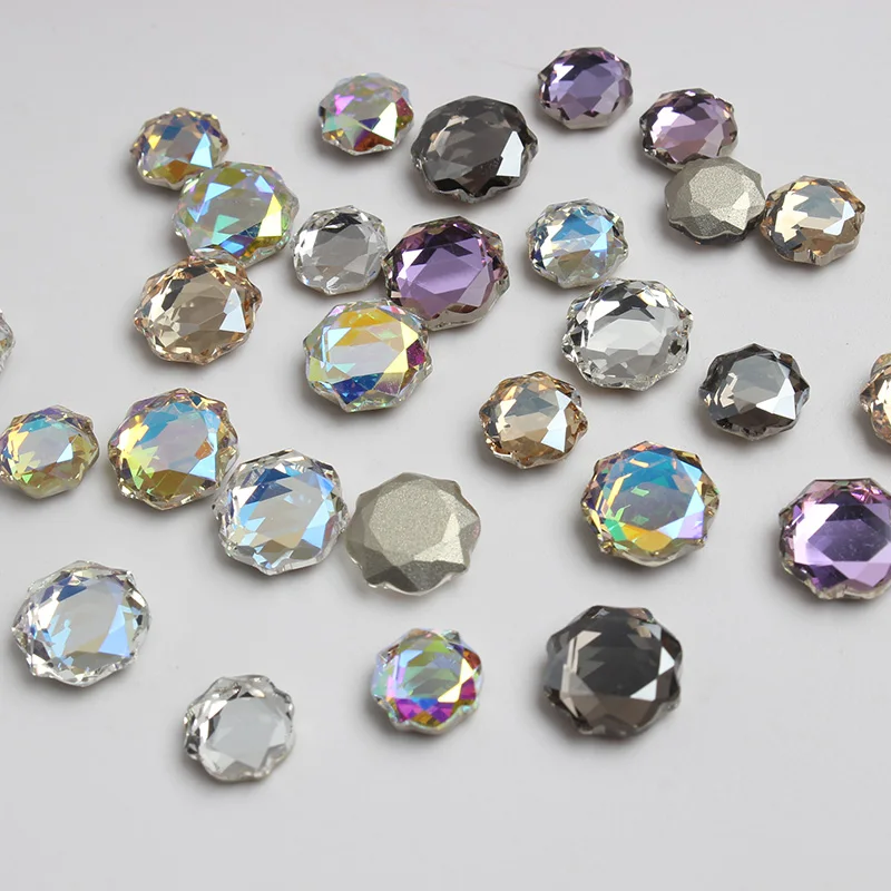 Round Shape Mirror Surface Rhinestones Nail art Flatback Sewing Rhinestones Shiny Crystals Stones Sew On Rhinestones For Clothes