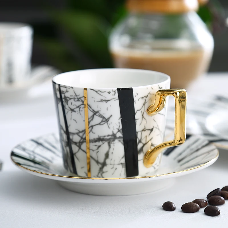 

European high-end bone China English luxury afternoon tea set coffee cup and saucer ceramic Phnom Penh cup coffe cup