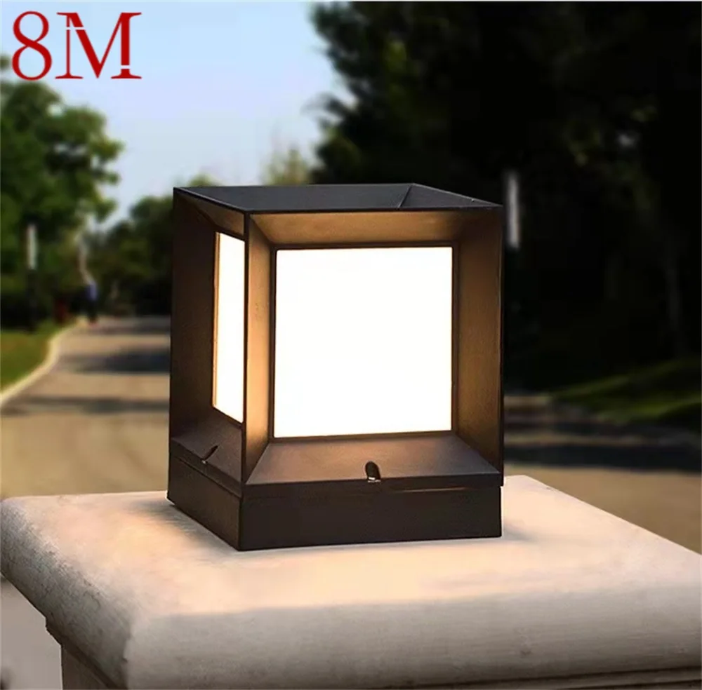 

8M Outdoor Solar Cube Light LED Waterproof Pillar Post Lamp Fixtures for Home Garden Courtyard