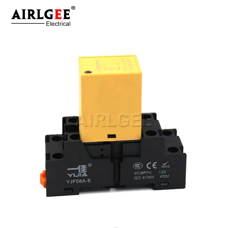 JGX-5F-MY 8-pin rail type solid state relay DC control AC 1 normally open 5A relay base YJF08A-E