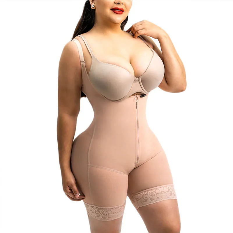 

Women's Breast Lifting One-Piece Slim Fit Underwear Shapewear Zipper Bodysuits Postpartum Underwear Fitness Body Shaper