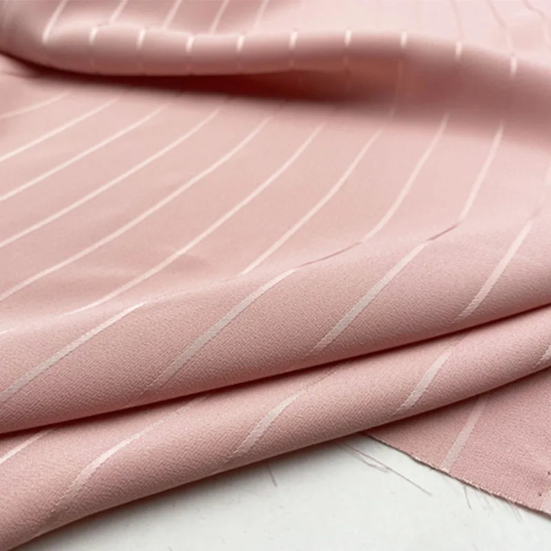 

Width 59'' Solid Comfortable Smooth Stripe Acetate Like Satin Fabric By The Yard For Pants Shirt Suit Skirt Material