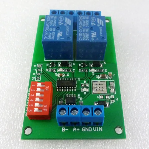 Imagen 1 del producto CE035 DC 5V/12V/24V 2 canales RS485 relé Modbus RTU módulo PLC