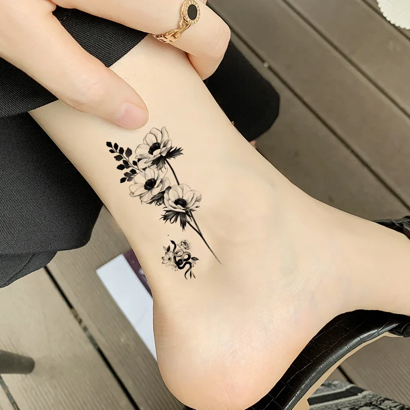 Waterproof Temporary Tattoo Stickers Butterfly Tiger Feather  Design Tattoo Children Black Body Art Fake Tattoos for Men Women