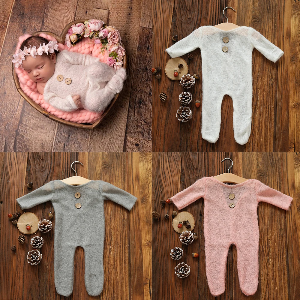 boy newborn props for photography outfits girls Shooting outfit Newborn photoshoot Mohair Romper Bebe halloween First Picture